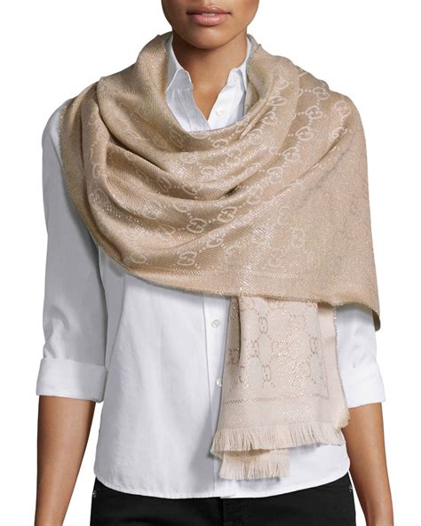 gucci metallic wool scarf|gucci wool scarf unisex.